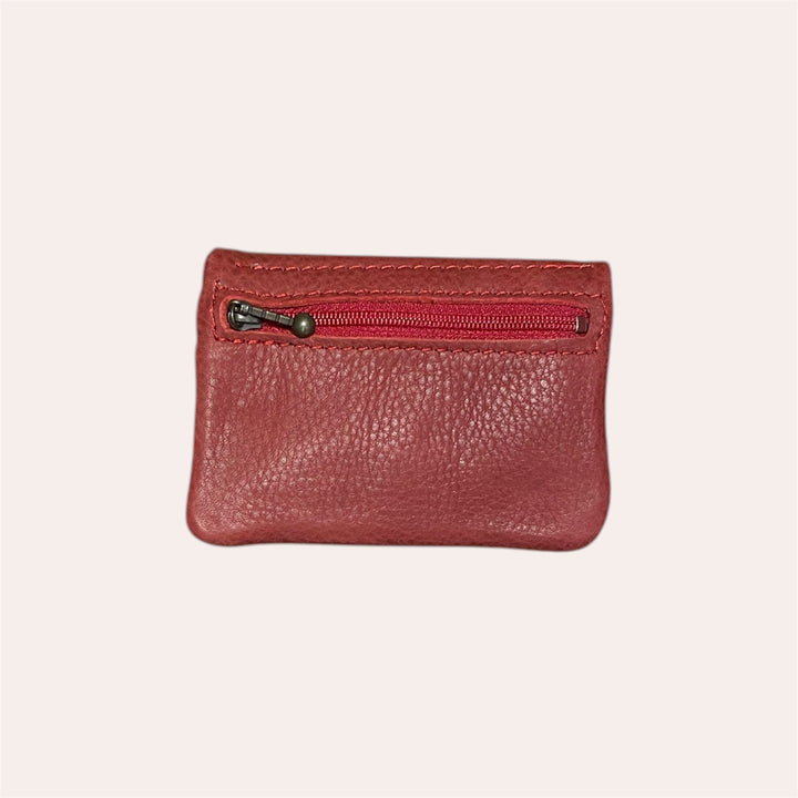 Porte-monnaie snap en cuir recyclé - Rouge