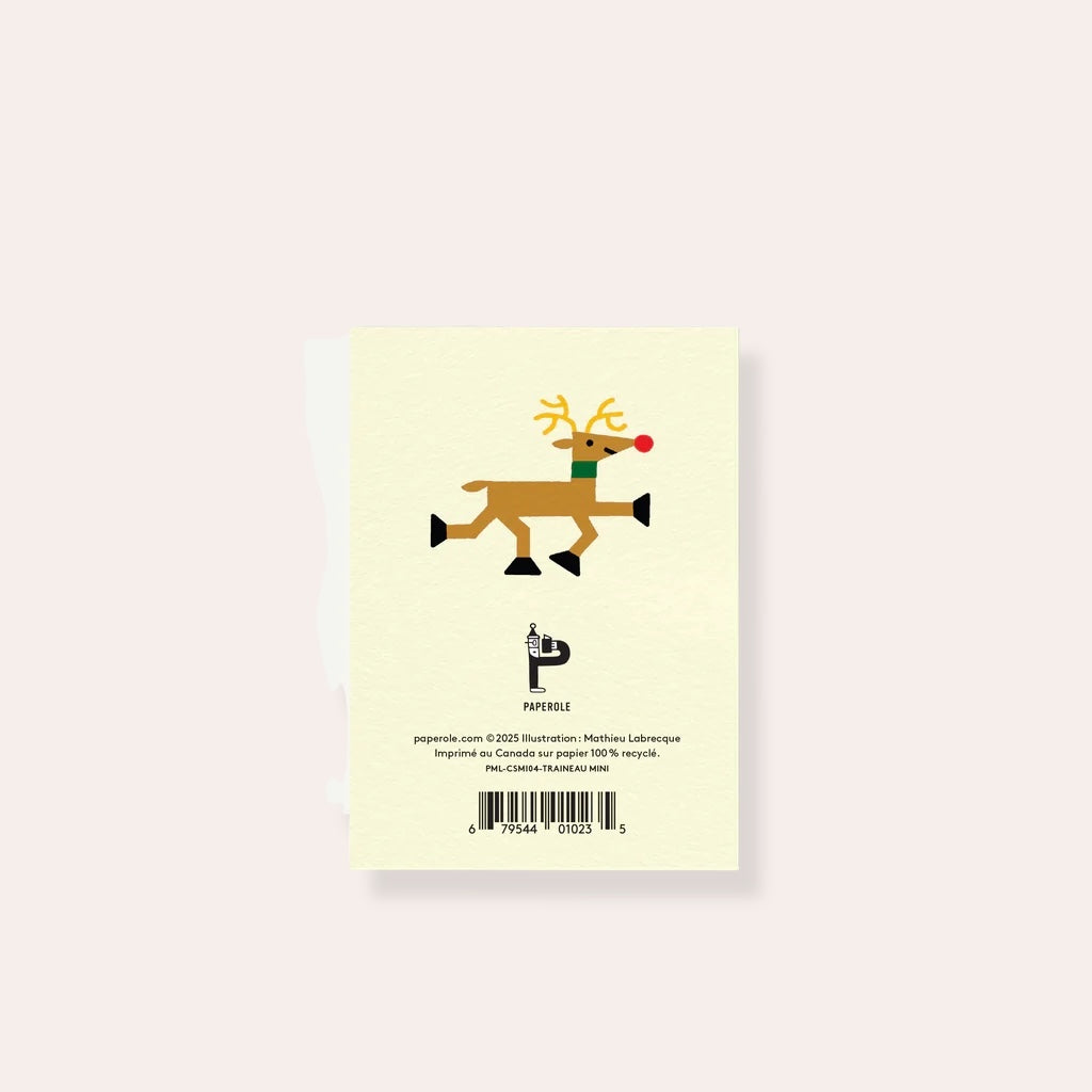 Carte de souhaits miniature - Traineau