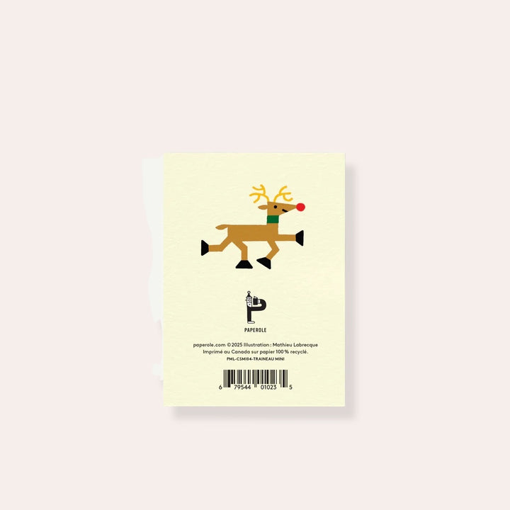 Carte de souhaits miniature - Traineau