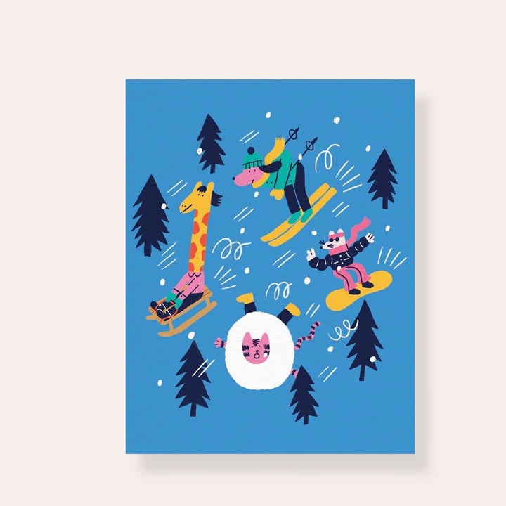 Carte de souhaits - Glissade