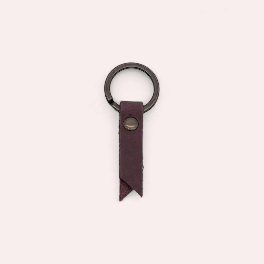 Recycled leather key ring - L'Uno - Brown