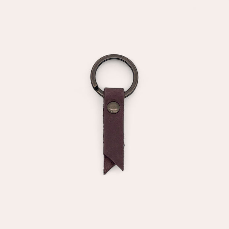 Recycled leather key ring - L'Uno - Brown
