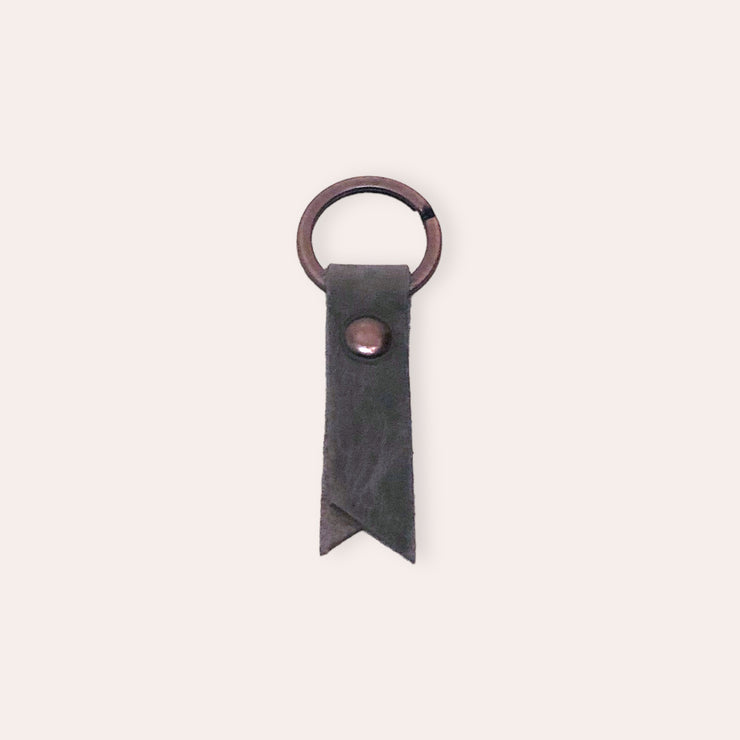 Recycled leather key ring - L'Uno - Gray