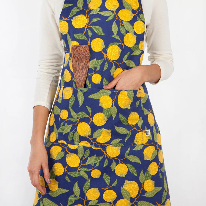 Tablier en coton doux - Citrons