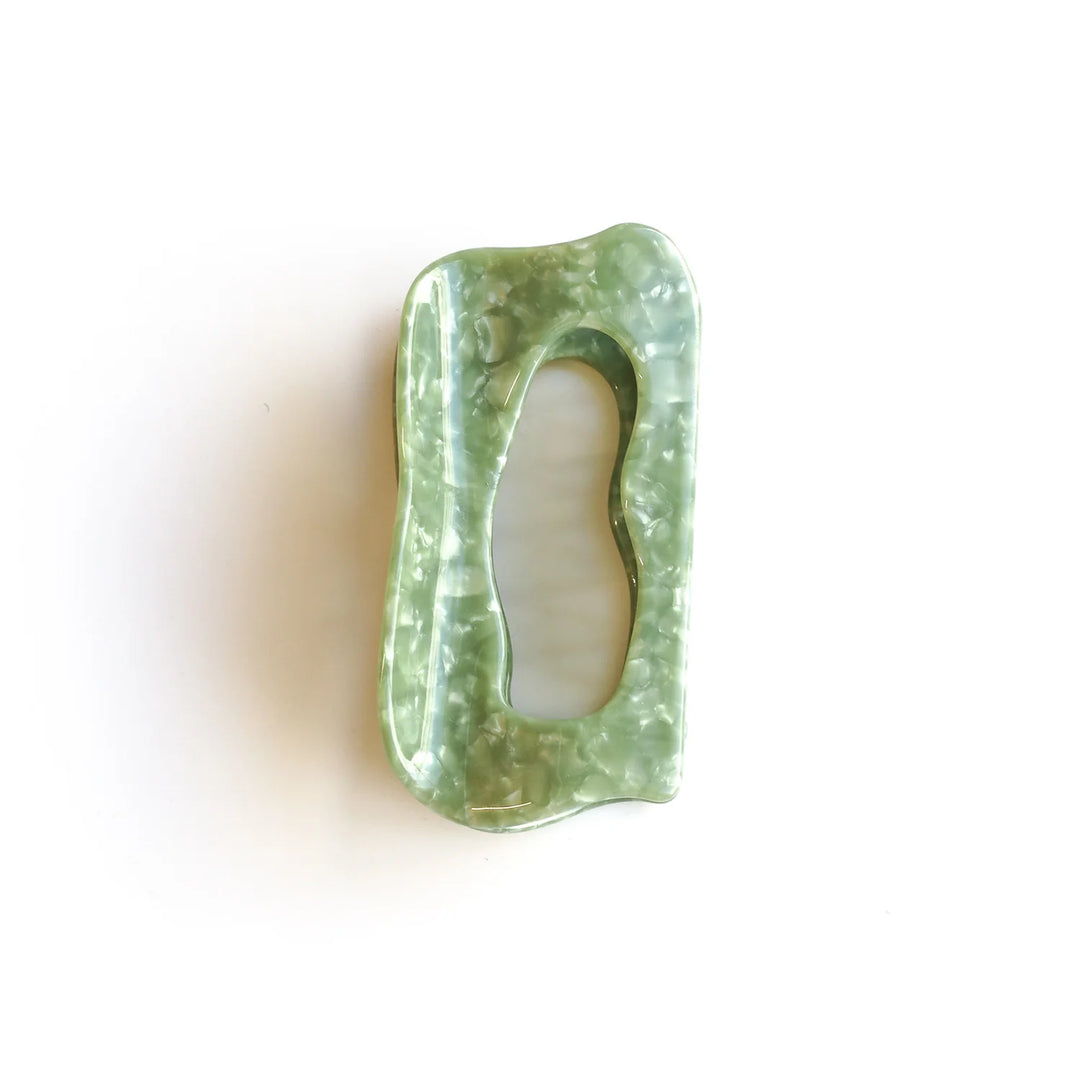Pince à cheveux en acétate Ludi - Vert mousse