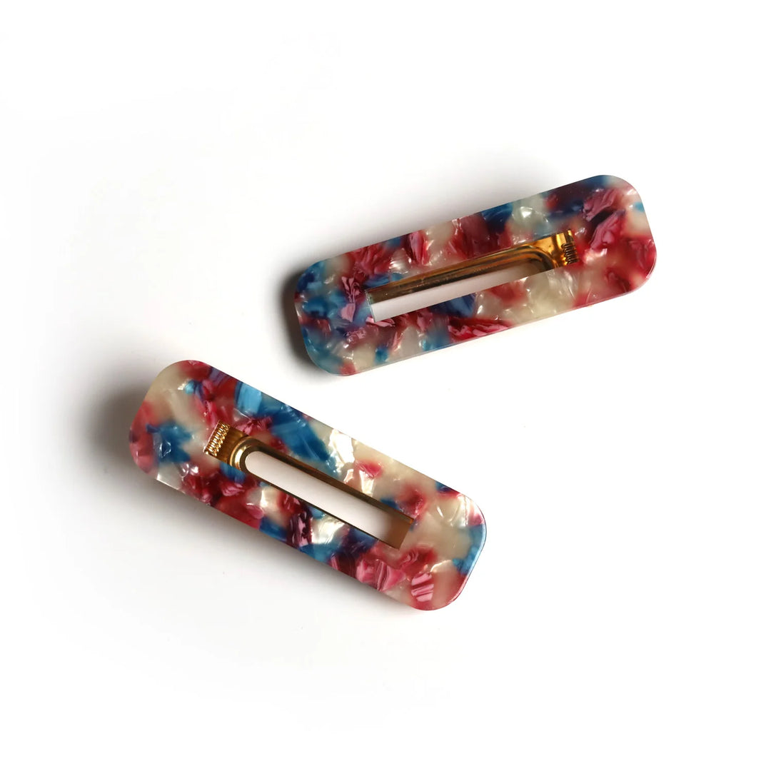 Barrette rectangulaire (ensemble de 2) - Barbe à papa
