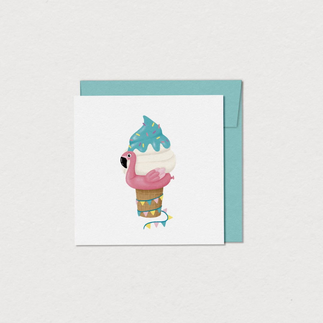 Carte de souhaits miniature - Flamant glacé