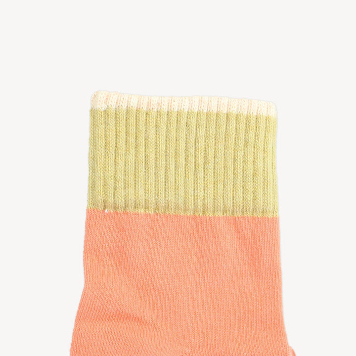 Chaussettes Pima - taille cheville - Melon et beige