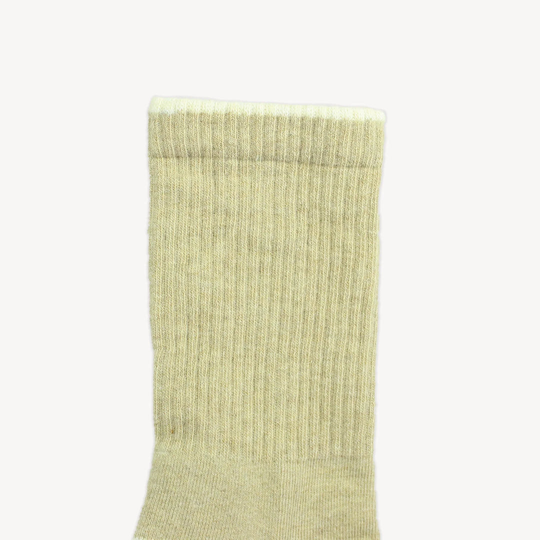 Chaussettes Pima - taille haute - Beige et blanc (2 paires)