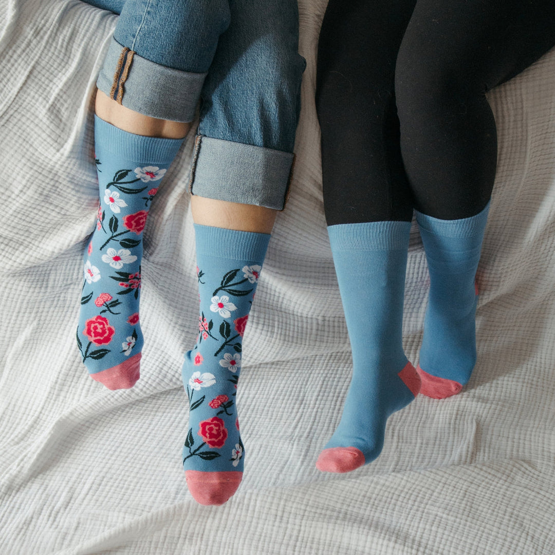 Pima Socks - Vintage Floral - High Waist (2 pairs)