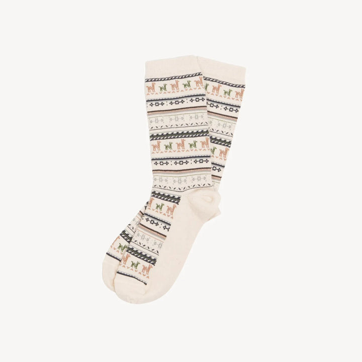 Chaussettes en Alpaga - Imprimé - Blanc