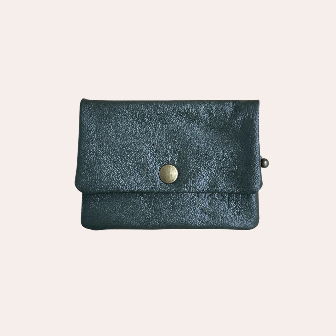 Porte-monnaie snap en cuir recyclé - Kaki
