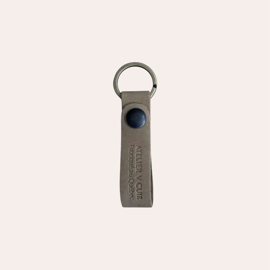 Porte-clé en cuir recyclé - Brun pâle