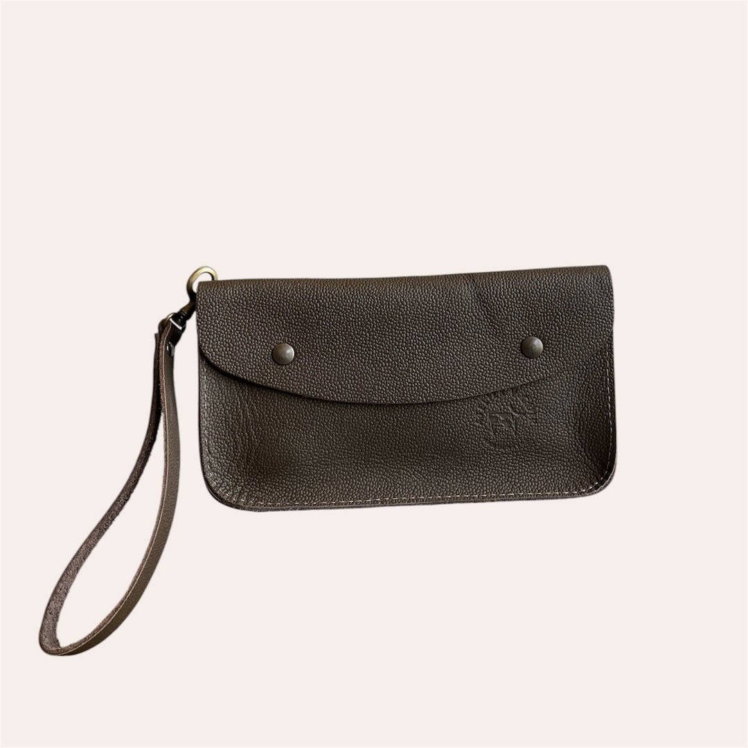 Étui en cuir recyclé - La Vintage - Brun foncé