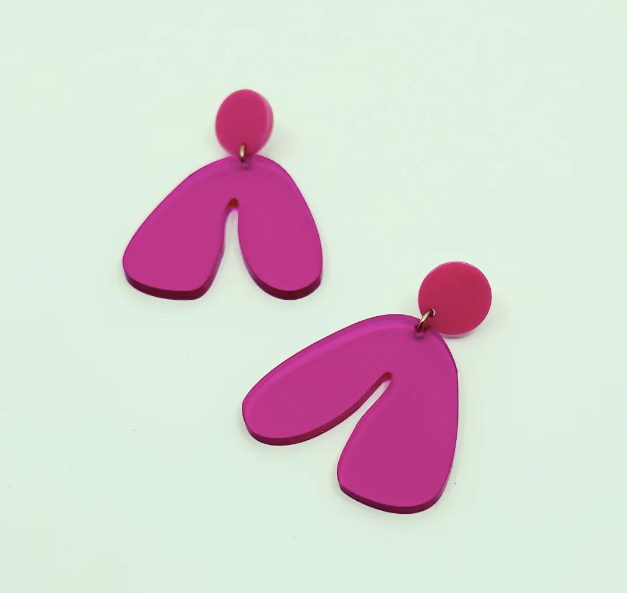 Earrings - Løtta - Raspberry