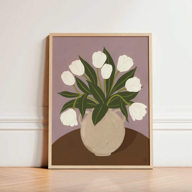 Affiche -  Tulipes Blanches