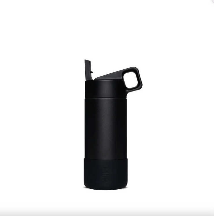 Thermal bottle with integrated straw - Black