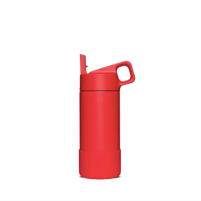 Thermal bottle with integrated straw - Red