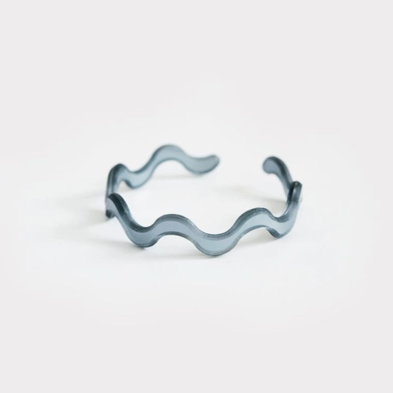Recycled Resin Bracelet - Squiggle Reflect Silver