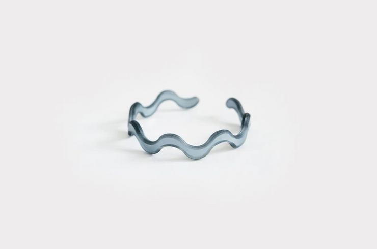Bracelet en résine recyclée - Squiggle Reflect Silver