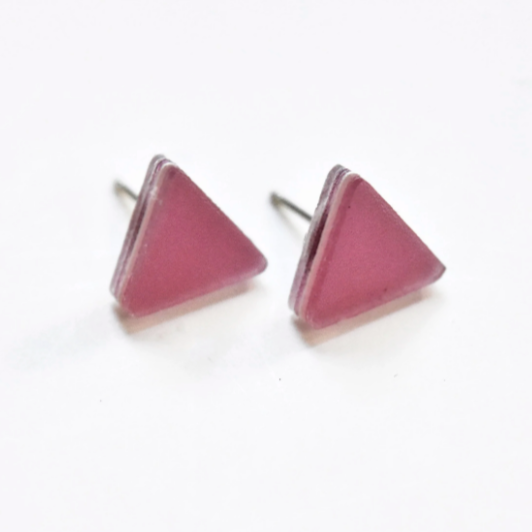 Earrings - Recycled resin - Lilac Triangle
