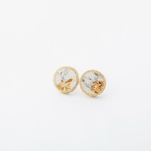 Earrings - Concrete - Gold marble
