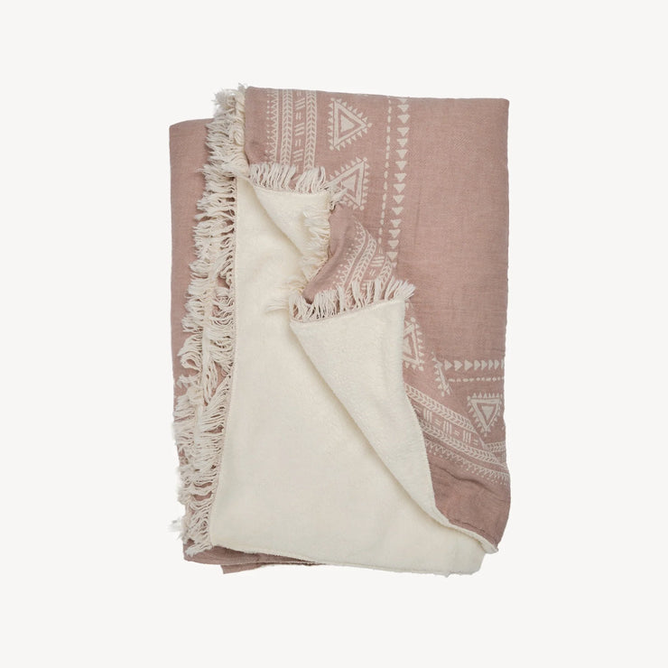 Lined fleece throw - Pink - Devon