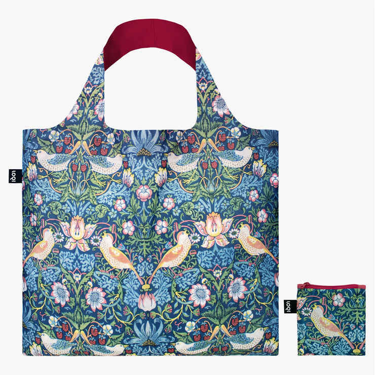 Reusable bag with snap fastener - William Morris - Strawberry Thief