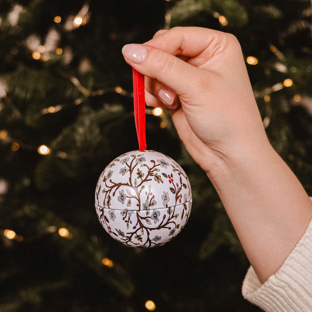 Bougie boule de Noël - Fleur d'hiver