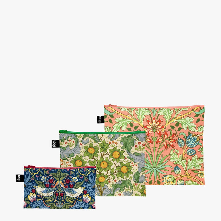 Pochette zippé - William Morris - Ensemble de 3