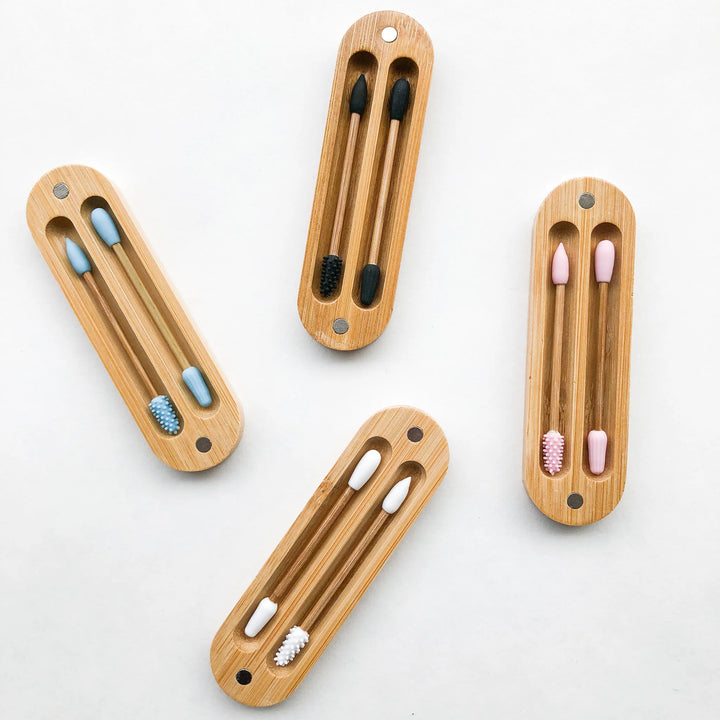 Coton-tiges réutilisables en bambou et silicone