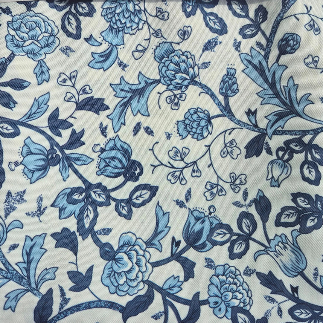 Nappe Amalfi - Fleurie bleue et blanche
