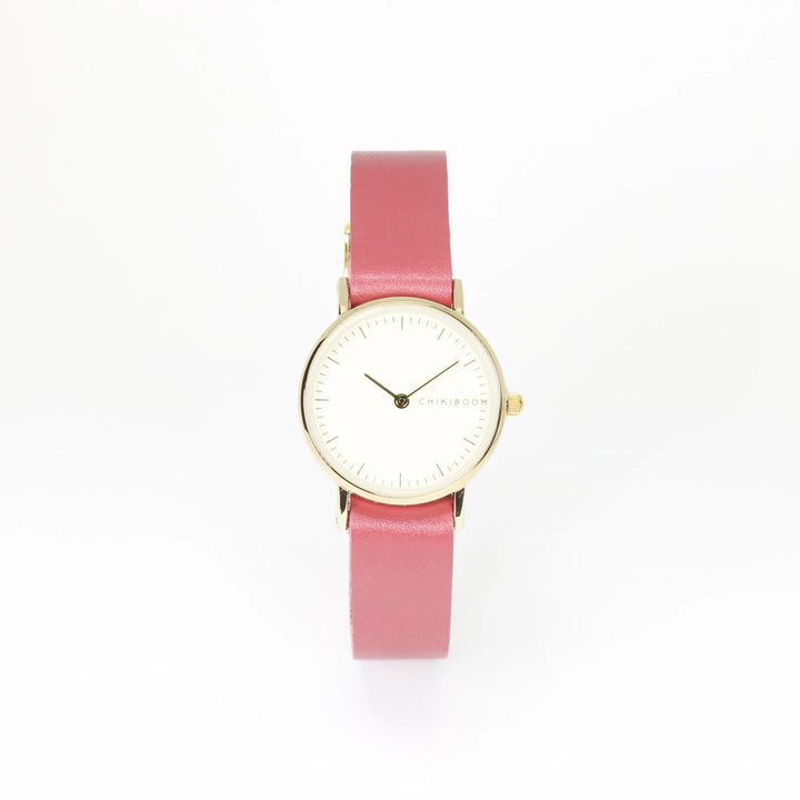 Montre - Rose foncé, crème et or