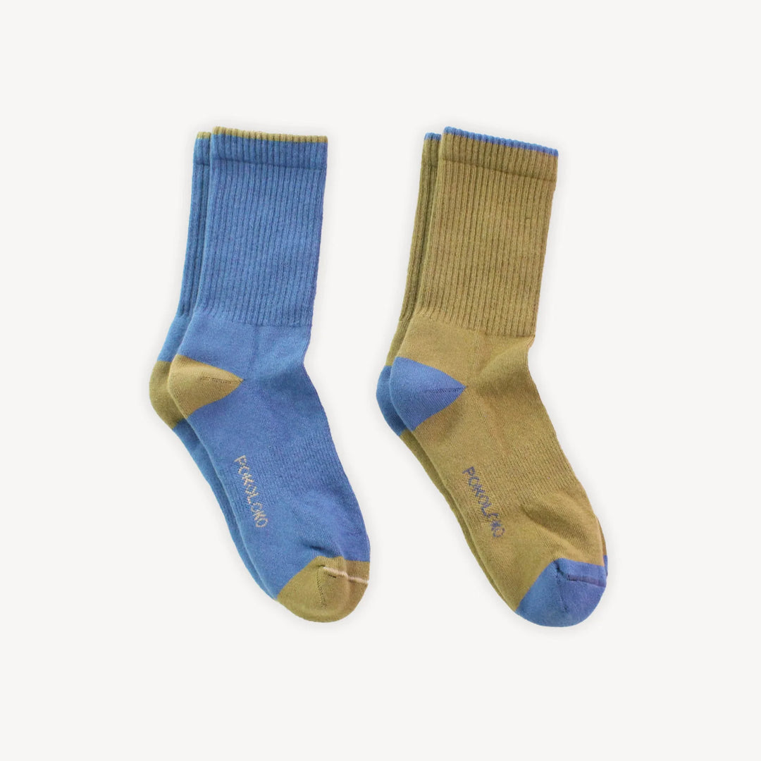 Pima Socks - High Waist - Naval and Walnut (2 Pairs)