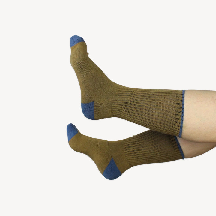 Pima Socks - High Waist - Naval and Walnut (2 Pairs)