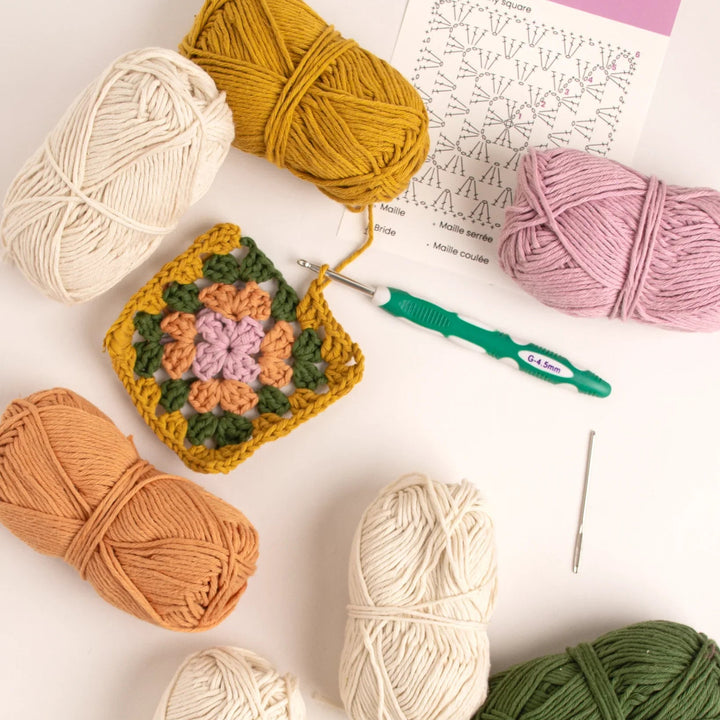 Coffret créatif - Macramé - Sac en crochet grand-mère