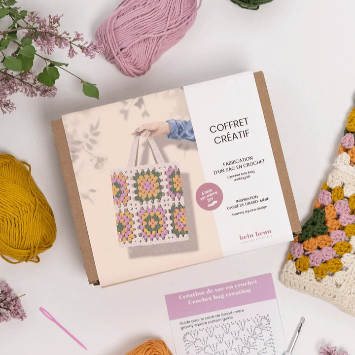 Coffret créatif - Macramé - Sac en crochet grand-mère