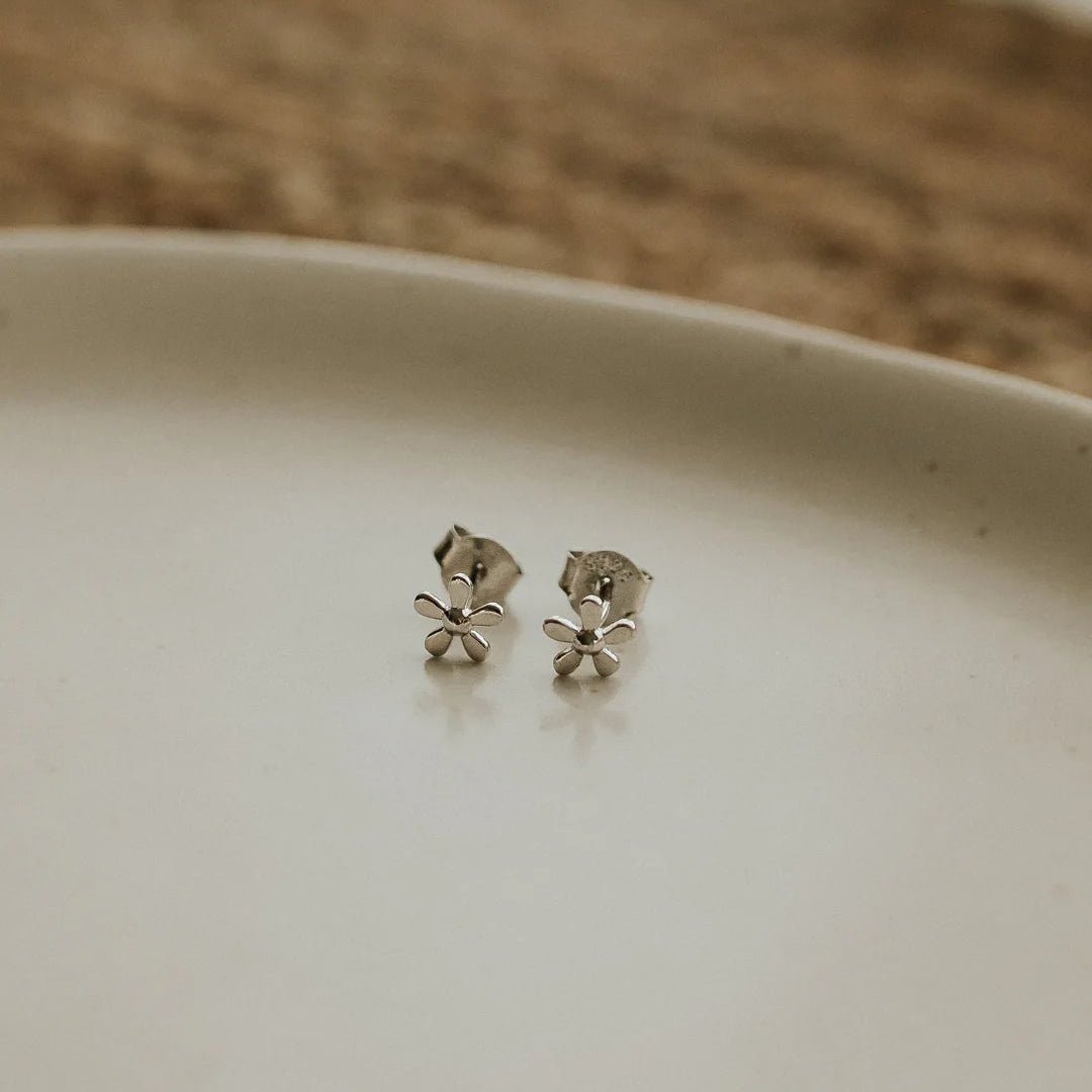 Boucle d'oreille - Camélia - Argent