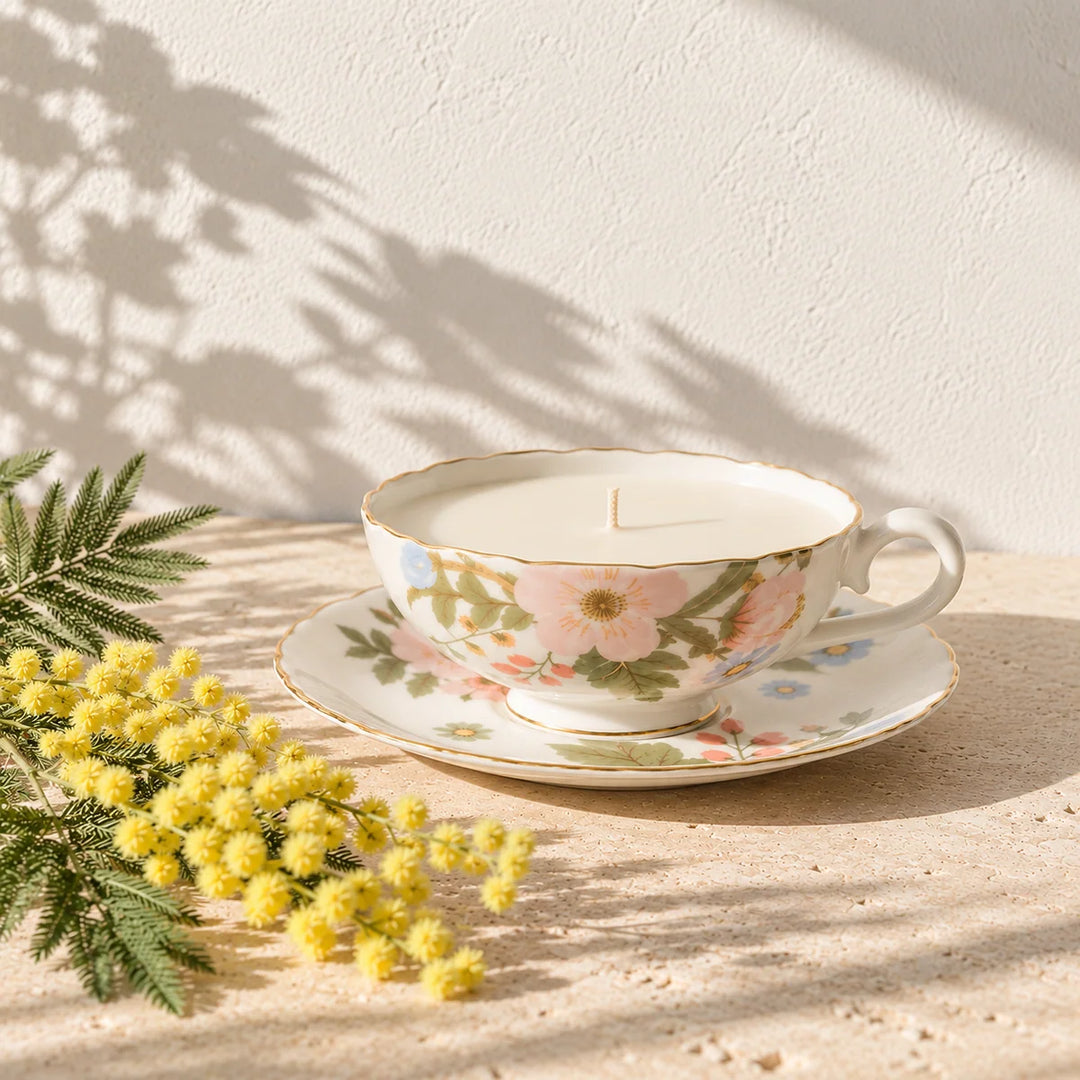 Tasse bougie - Fleur de mimosa & nectarine