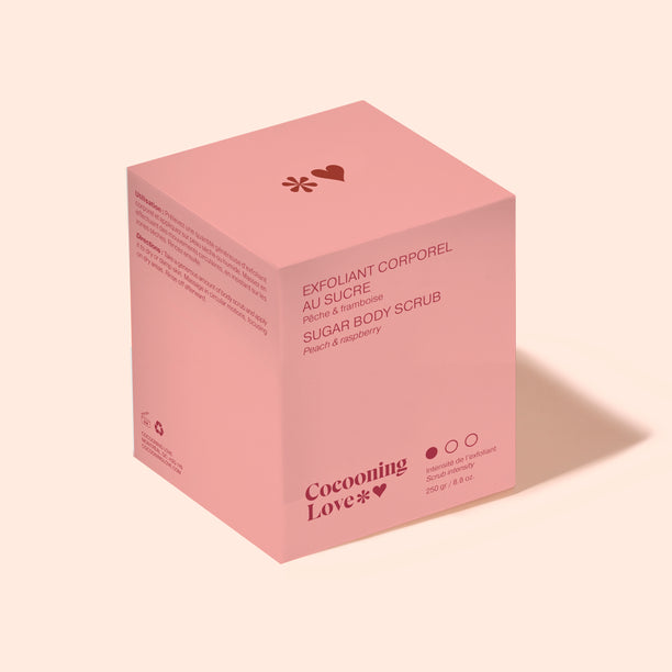 Exfoliant corps au sucre - Pêche et framboise