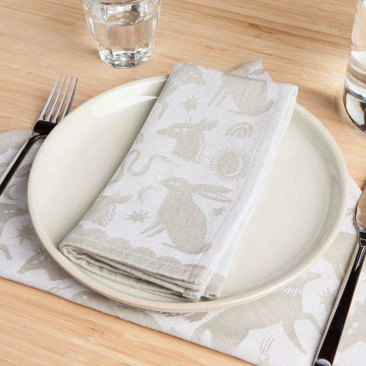 Serviettes de table (ensemble de 4) - Jacquard timber