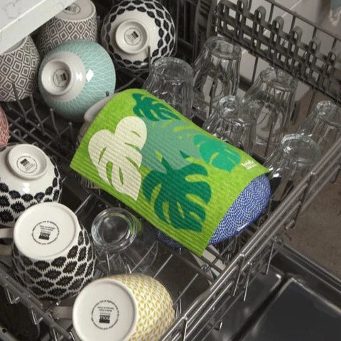 Reusable paper towel - Green Monstera