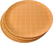 Bamboo plate - Large - Orange checkered