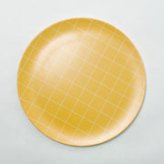 Bamboo plate - Large - Orange checkered
