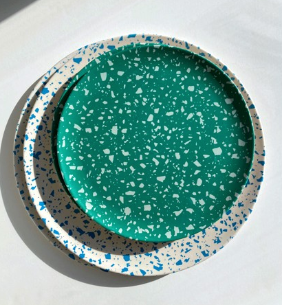 Bamboo Plate - Small - Emerald Terrazzo