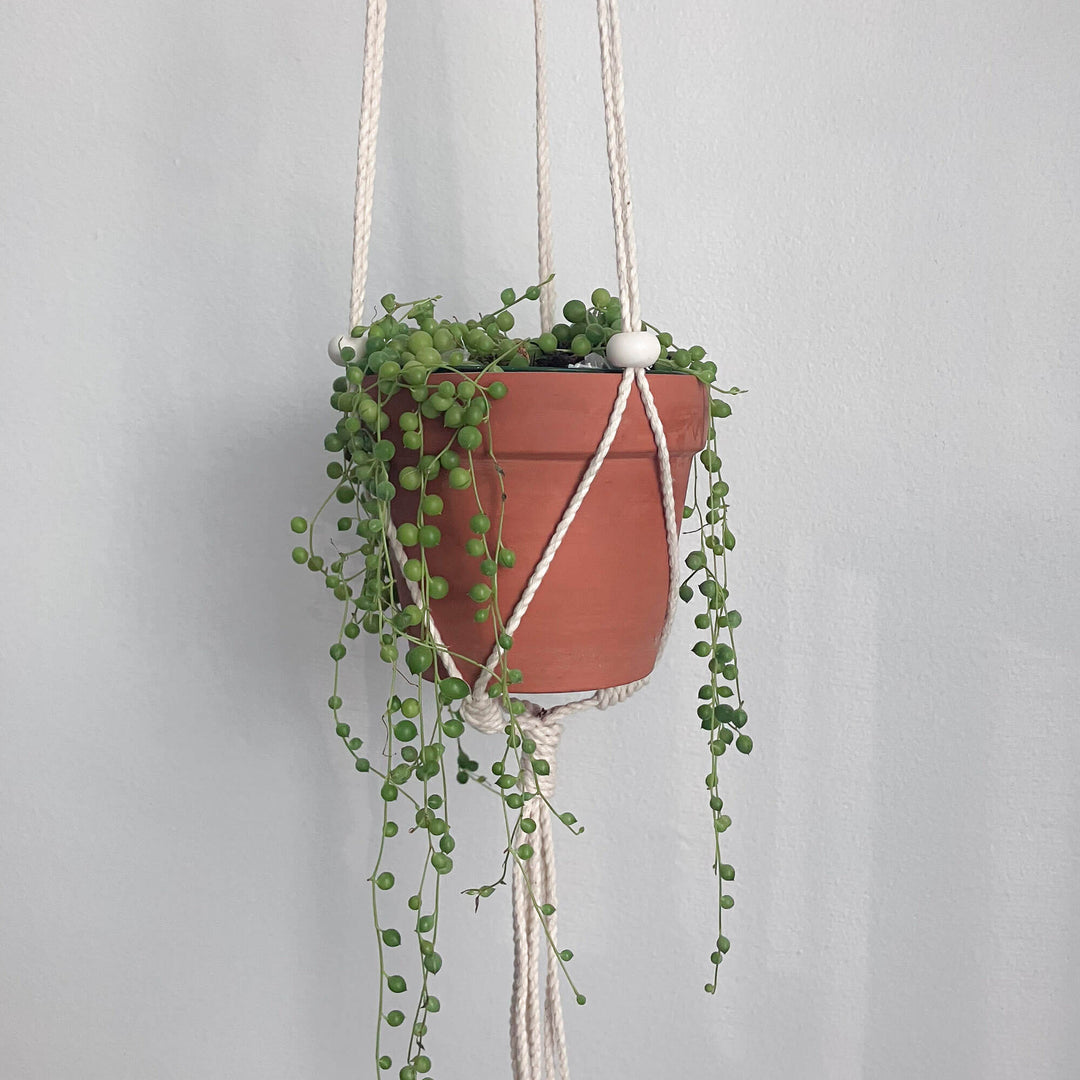 Adjustable macramé planter - Blue