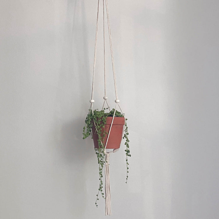 Adjustable macramé planter - Blue