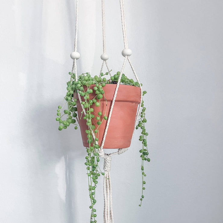 Adjustable macramé planter - Blue