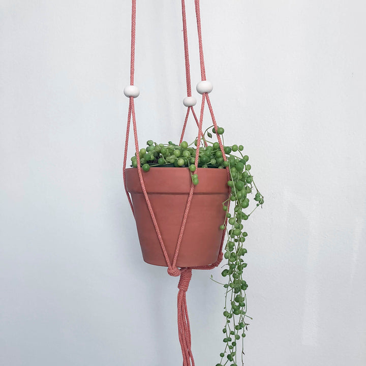 Adjustable macramé planter - Blue