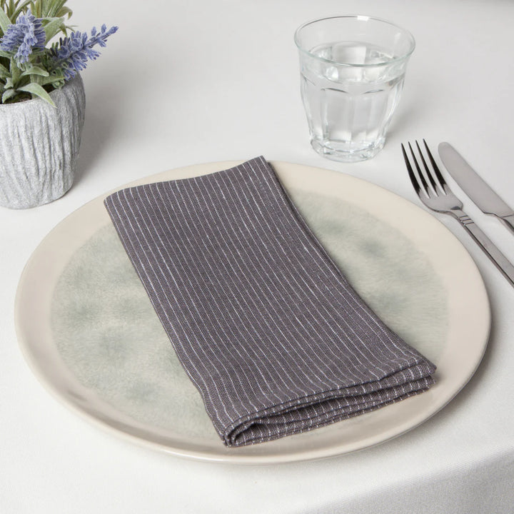 Linen Napkins (Set of 4) - Lined - Shadow